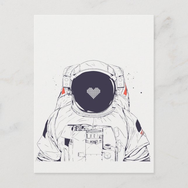 Tarjeta postal de amor de astronauta (Anverso)