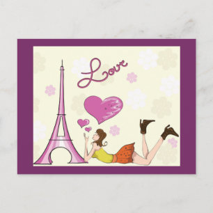 TARJETA POSTAL DE AMOR DE LA TORRE EIFFEL