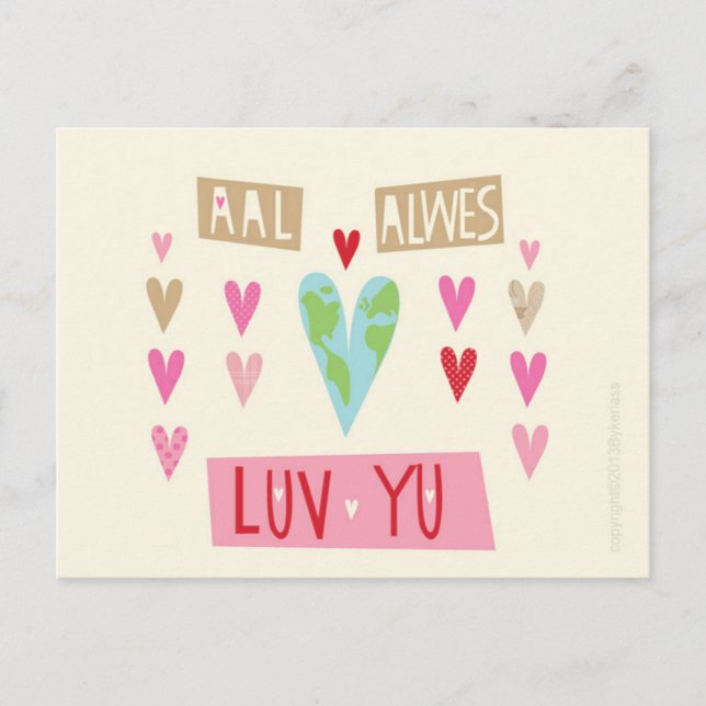 Tarjeta postal de amor de Noruega (Anverso)