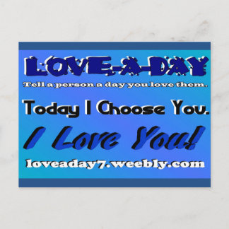 Tarjeta postal de amor de un día-Azul