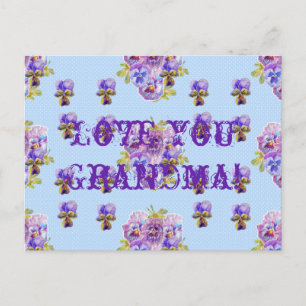 Tarjeta postal de amor floral shabby chic para abu