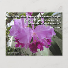 Tarjeta postal de amor y amistad para la orquídea