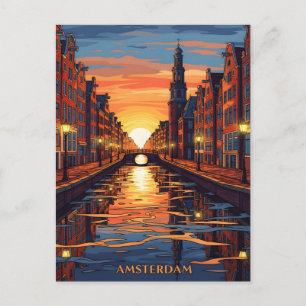 Tarjeta postal de Ámsterdam Holanda Vintage Viajes