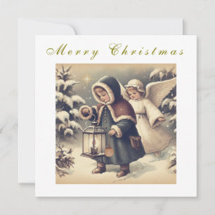 Tarjeta postal de ángeles de Navidad hermosos