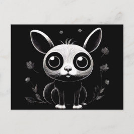 Tarjeta postal de animal de dibujos animados con e