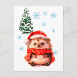 Tarjeta postal de animal de invierno lindo para ni
