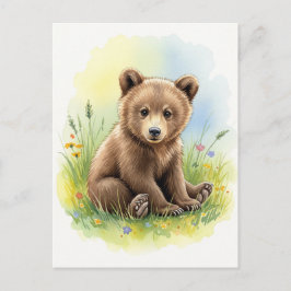 Tarjeta postal de animales salvajes bebé Oso Joven