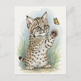 Tarjeta postal de animales salvajes gatito joven d