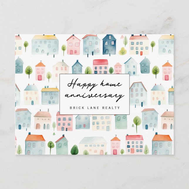 Tarjeta postal de aniversario de hogar feliz para  (Anverso)