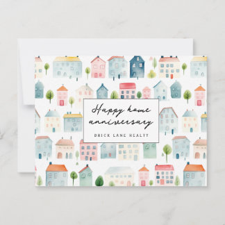 Tarjeta postal de aniversario de hogar feliz para 