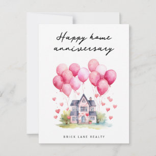 Tarjeta postal de aniversario de hogar feliz Realt