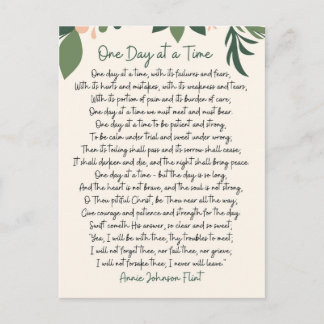 Tarjeta postal de Annie Johnson Flint 'Un día a la