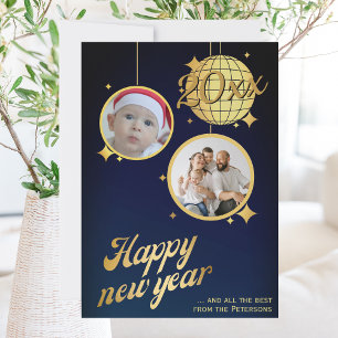 Tarjeta postal de año nuevo 2025 personalizable co