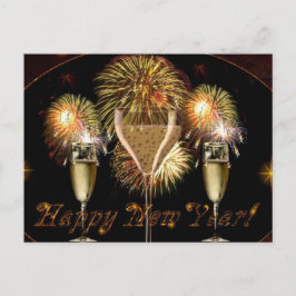 tarjeta postal de año nuevo feliz y brillante