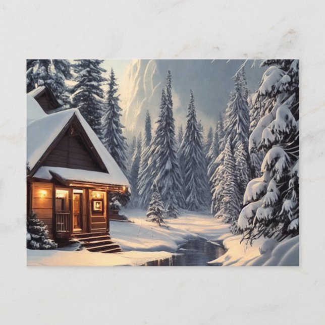 Tarjeta postal de Año Nuevo para Navidades de vaca (Anverso)