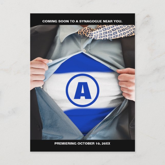 Tarjeta Postal de Anuncio de Bar Mitzvah Hero (Anverso)