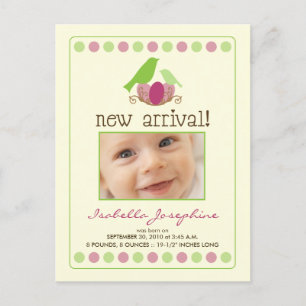 Tarjeta postal de anuncio de bebé Tweet Tweet Baby