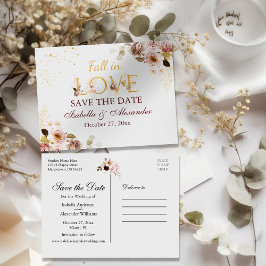 Tarjeta Postal de Anuncio de Boda Blush Peony & Go