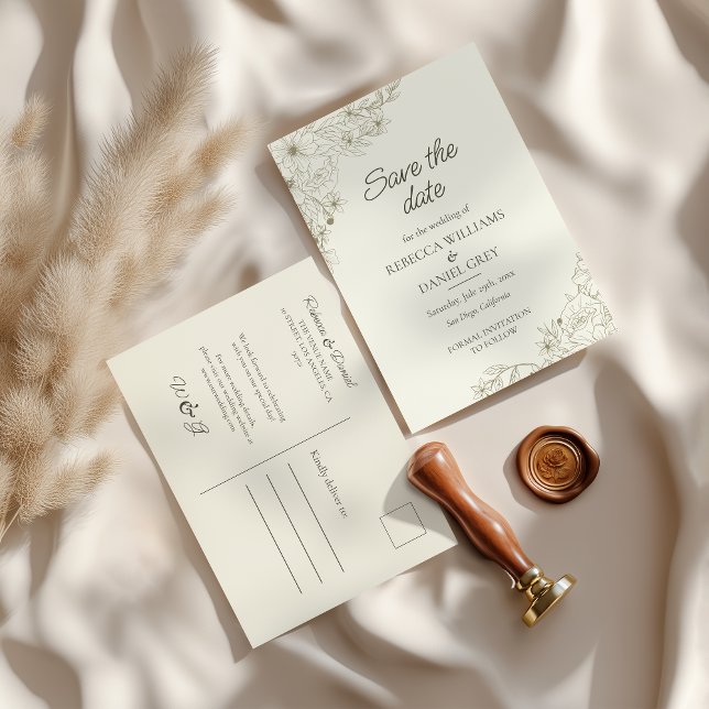 Tarjeta Postal de Anuncio de Boda Botánico Elegant (Subido por el creador)