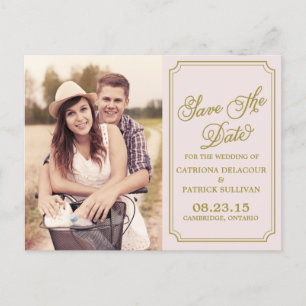 Tarjeta Postal de Anuncio de Boda Caprichosa Rosa 