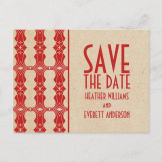 Tarjeta postal de anuncio de boda con borde Art Dé