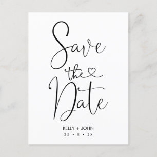 Tarjeta Postal de Anuncio de Boda con Caligrafía y
