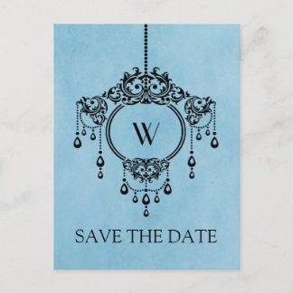 Tarjeta postal de anuncio de boda con candelabro v