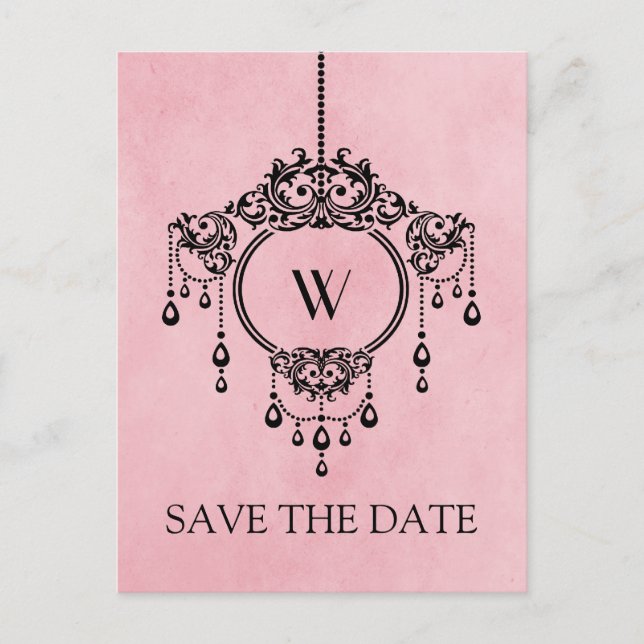 Tarjeta Postal de Anuncio de Boda con Candil Vinta (Anverso)