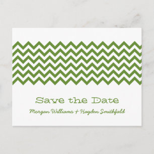 Tarjeta postal de anuncio de boda con Chevron Simp