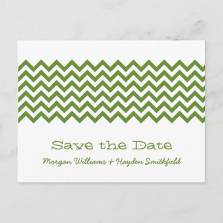 Tarjeta postal de anuncio de boda con Chevron Simp
