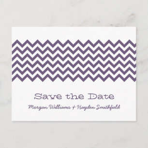 Tarjeta postal de anuncio de boda con Chevron Simp