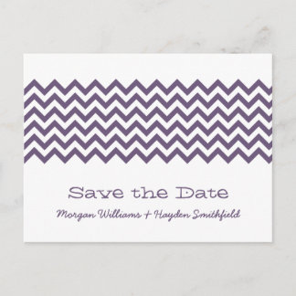 Tarjeta postal de anuncio de boda con Chevron Simp