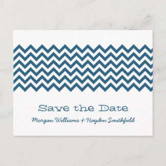 Tarjeta postal de anuncio de boda con Chevron Simp