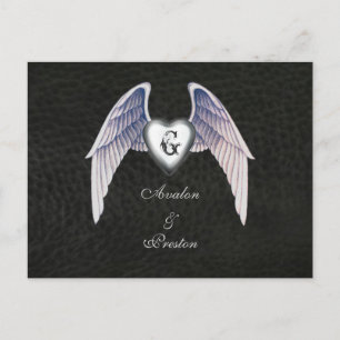 Tarjeta Postal De Anuncio De Boda Con Corazón De C