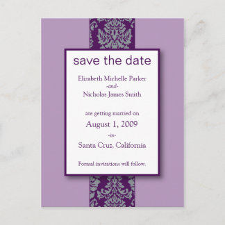 Tarjeta postal de anuncio de boda con diseño damas