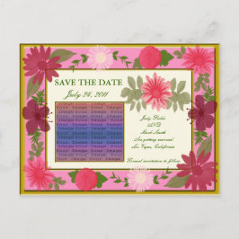 Tarjeta Postal de Anuncio de Boda con Flores Rosas