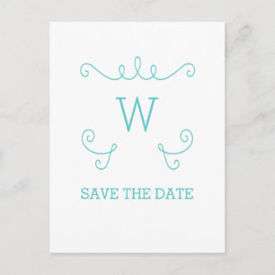 Tarjeta postal de anuncio de boda con floritura ca