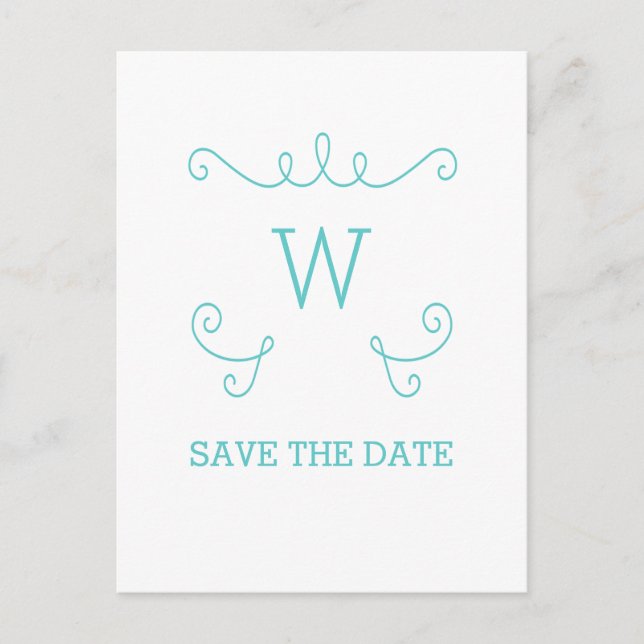 Tarjeta postal de anuncio de boda con floritura ca (Anverso)