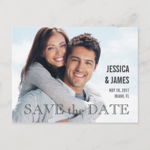 TARJETA POSTAL DE ANUNCIO DE BODA CON FOTO MODERNA