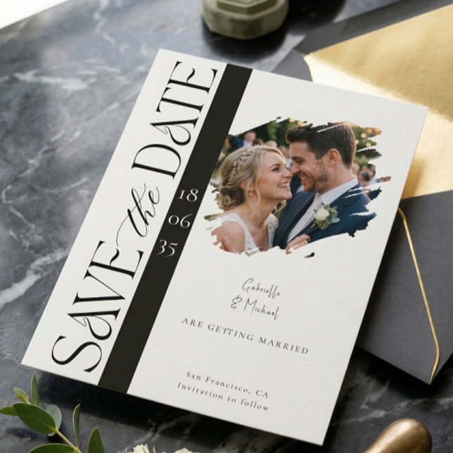 Tarjeta Postal de Anuncio de Boda con Foto Moderna (Subido por el creador)