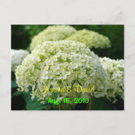 Tarjeta Postal de Anuncio de Boda con Hortensia Bl