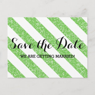 Tarjeta postal de anuncio de boda con rayas de bri