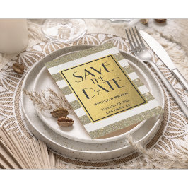 Tarjeta Postal de Anuncio de Boda con Rayas de Pur