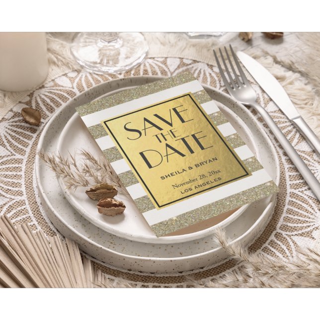 Tarjeta Postal de Anuncio de Boda con Rayas de Pur (Subido por el creador)