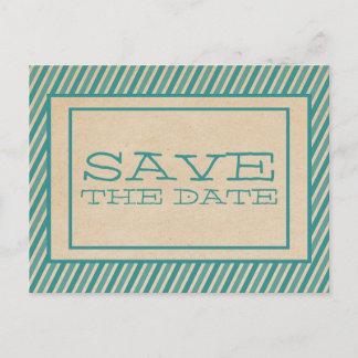 Tarjeta postal de anuncio de boda con rayas modern