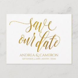 Tarjeta postal de anuncio de boda con tipografía d
