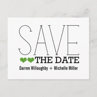 Tarjeta Postal de Anuncio de Boda con Tipografía S