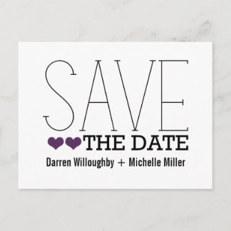 Tarjeta Postal de Anuncio de Boda con Tipografía S