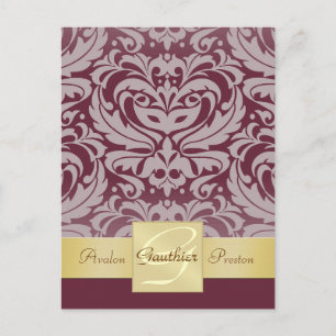 Tarjeta Postal de Anuncio de Boda Cranberry Half D