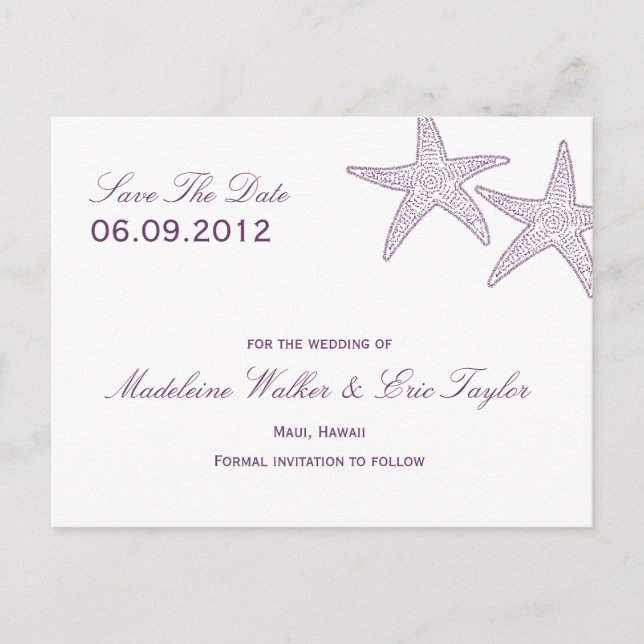 Tarjeta Postal de Anuncio de Boda de Estrella de M (Anverso)
